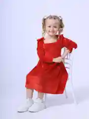 Красный платье для девочки плюшевое, размеры 28-36 (возраст 2-7 лет)