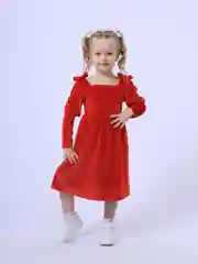 Красный платье для девочки плюшевое, размеры 28-36 (возраст 2-7 лет)