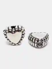 Серебряный бусины из металла в форме сердца, 30 шт