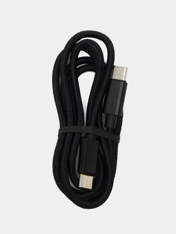 USB-C кабель "LP" USB Type-C Power Delivery, 18W, в текстильной оплетке, черный, в коробке