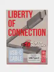 USB-C кабель "LP" USB Type-C Power Delivery, 18W, в текстильной оплетке, черный, в коробке