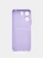 Сиреневый чехол Xiaomi Redmi 13C/Poco C65 (Сяоми Редми), с карманом для карт