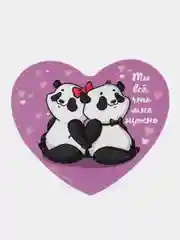 Фиолетовый магнитик-валентинка "Я тебя люблю", магнит на холодильник, 7х7 см