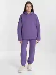 Фиолетовый спортивный женский костюм, с начесом, на флисе