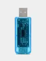 USB вольтметр + амперметр (синий, прямой)