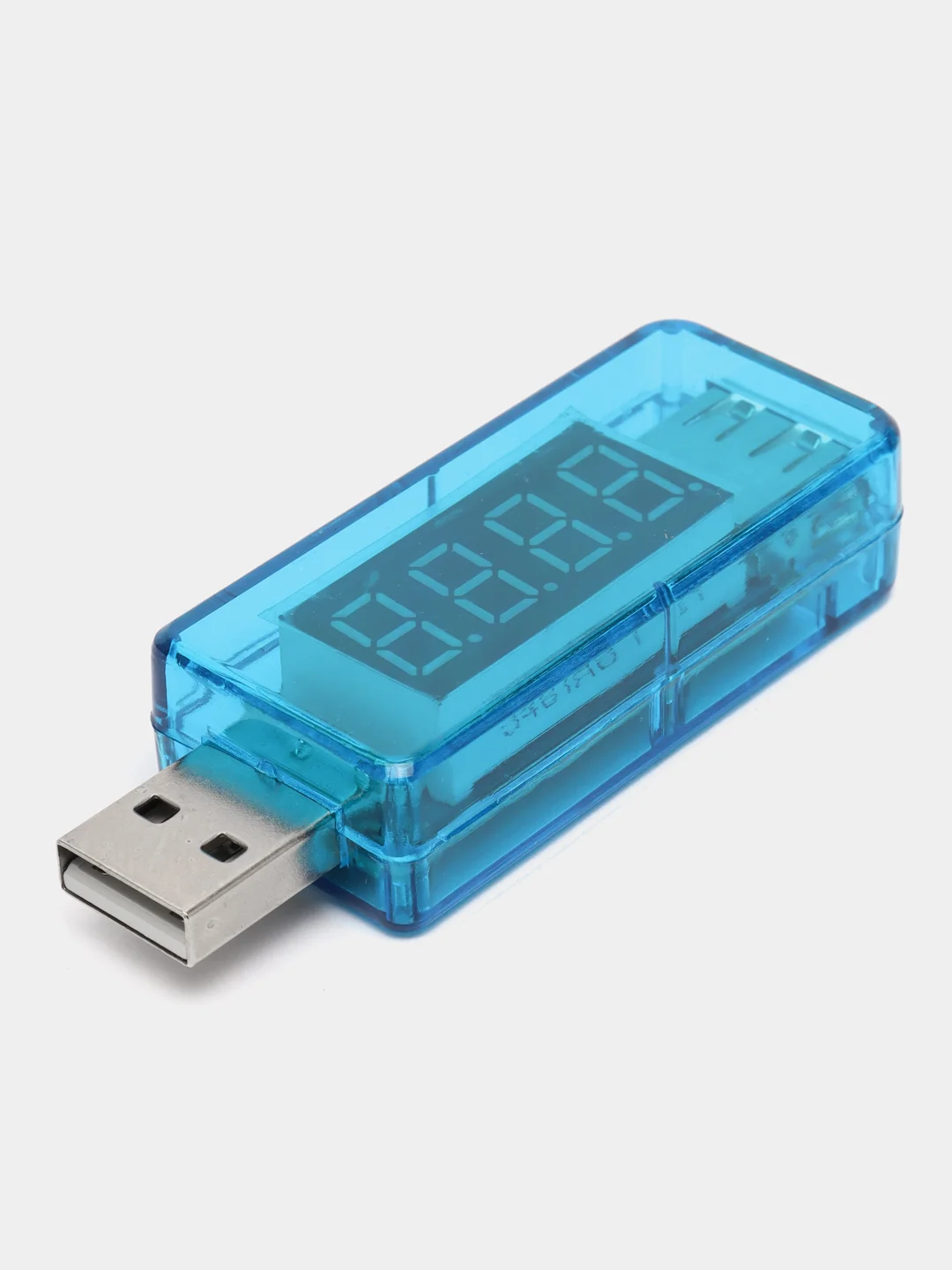 USB вольтметр + амперметр (синий, прямой)