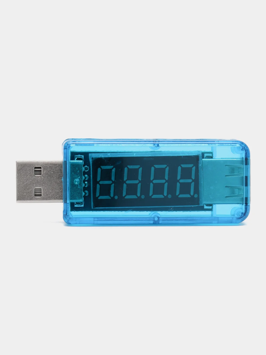 USB вольтметр + амперметр (синий, прямой)
