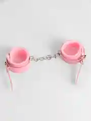 Розовый мягкие наручники с мехом для БДСМ