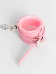 Розовый мягкие наручники с мехом для БДСМ