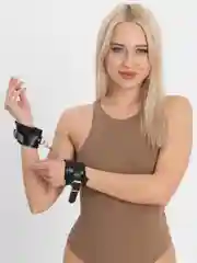 Черный мягкие наручники с мехом для БДСМ