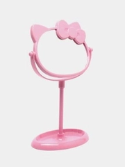 Розовое милое зеркало настольное двухсторонее Hello Kitty