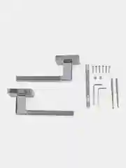 Серебряный ручка дверная Vettore R06.081 SN/CP (сатин/хром) для входных и межкомнатных дверей