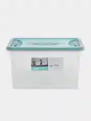 Бирюзовый контейнер / ящик прозрачный с защелками и ручкой КЛИК Martika