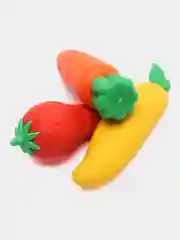 Ластики фигурные в форме морковка, клубника, манго, 3 ластика в наборе