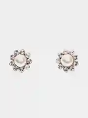 Белый серьги с камнем Swarovski, бижутерия