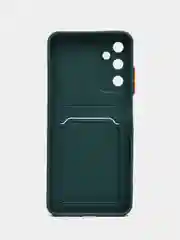 Зеленый чехол Samsung Galaxy A05S Самсунг Гэлакси А05C с карманом для карт, прозрачный