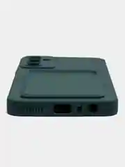 Зеленый чехол Samsung Galaxy A05S Самсунг Гэлакси А05C с карманом для карт, прозрачный