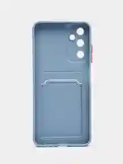 Синий меланж чехол Samsung Galaxy A05S Самсунг Гэлакси А05C с карманом для карт, прозрачный