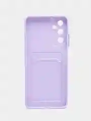 Сиреневый чехол Samsung Galaxy A05S Самсунг Гэлакси А05C с карманом для карт, прозрачный