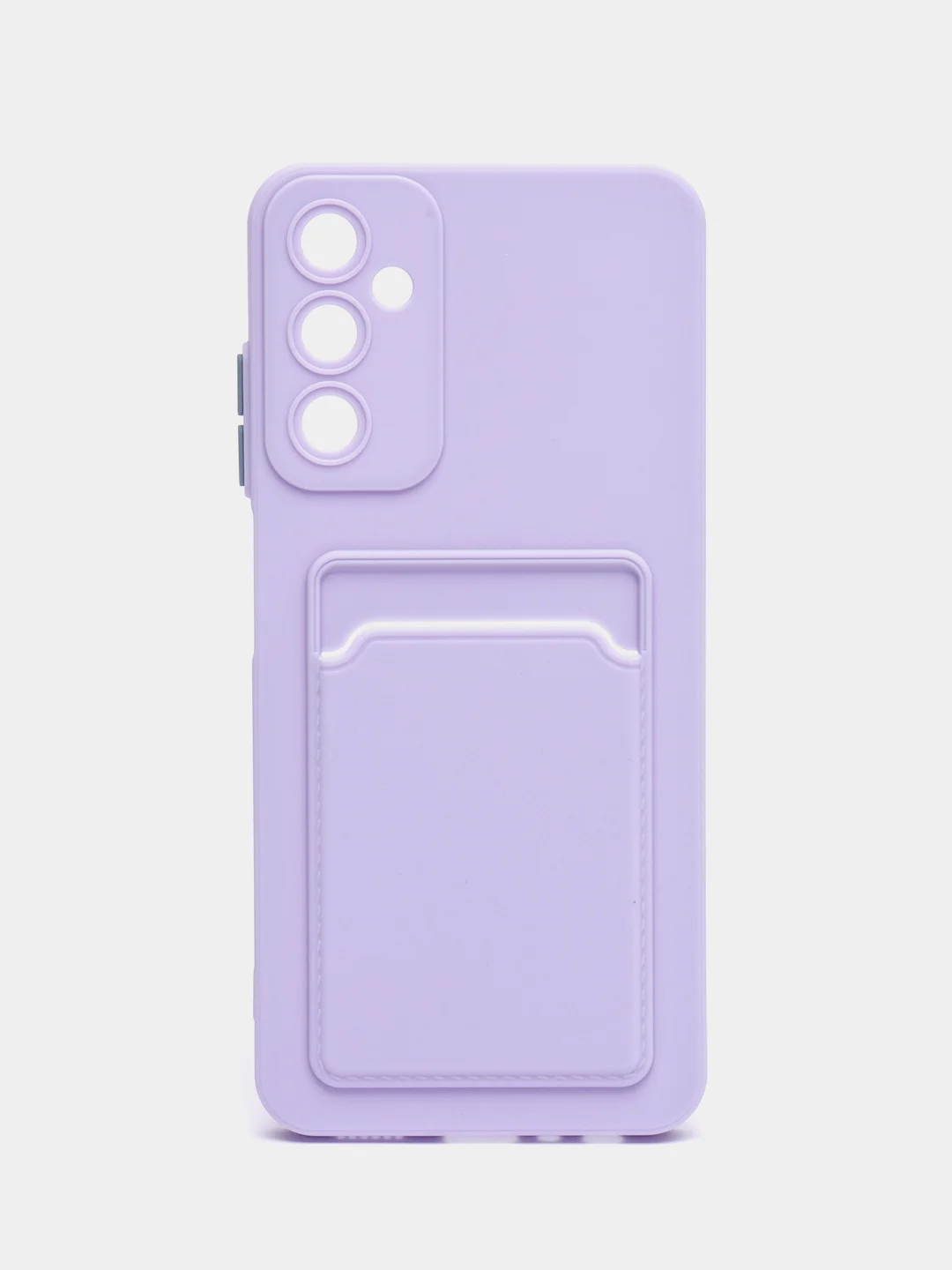 Сиреневый чехол Samsung Galaxy A05S Самсунг Гэлакси А05C с карманом для карт, прозрачный