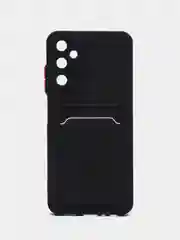 Черный чехол Samsung Galaxy A05S Самсунг Гэлакси А05C с карманом для карт, прозрачный