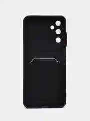 Сиреневый чехол Samsung Galaxy A05S Самсунг Гэлакси А05C с карманом для карт, прозрачный