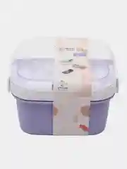Лавандовый контейнер для еды с раздельной секцией и приборами