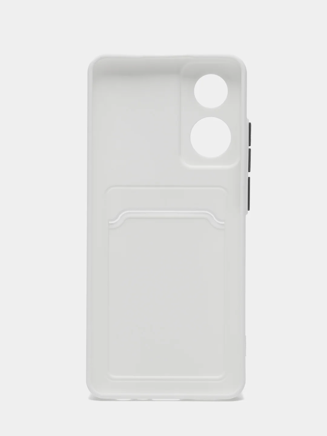 Белый силиконовый чехол для OPPO A78 (Оппо А78) с карманом для карт, прозрачный