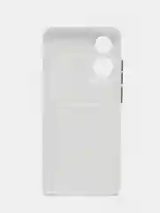 Белый силиконовый чехол для OPPO A78 (Оппо А78) с карманом для карт, прозрачный
