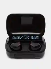 Наушники-вкладыши беспроводные M10 с Power Bank, черные, подарок на 23 февраля