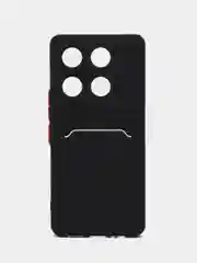 Черный чехол Infinix NOTE 30 VIP Инфиникс Ноут 30 Вип с карманом для карт
