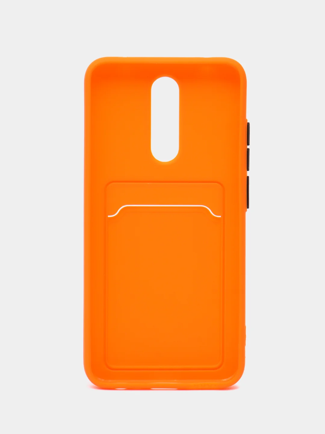 Оранжевый чехол для Xiaomi Redmi 8A (Сяоми Редми 8А) с карманом для карт, силиконовый, прозрачный