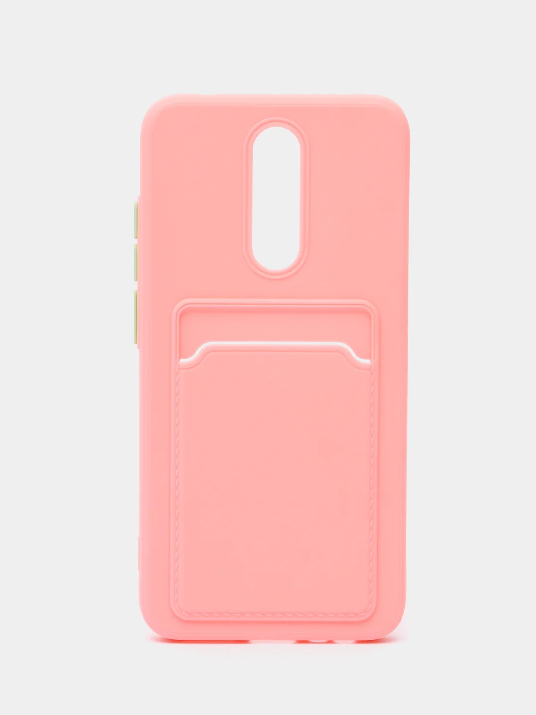 Розовый чехол для Xiaomi Redmi 8A (Сяоми Редми 8А) с карманом для карт, силиконовый, прозрачный
