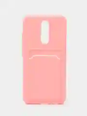 Розовый чехол для Xiaomi Redmi 8A (Сяоми Редми 8А) с карманом для карт, силиконовый, прозрачный