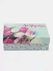 Бирюзовый подарочная коробка "8 Марта", 16,5 х 12,5 х 5,2 см