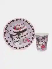 Набор для праздника Kuromi Любимая вишенка (тарелка мал., стакан, по 6 шт.)