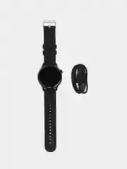 Черный мужские смарт часы, наручные Smart Watch, круглые 4 см, фитнес браслет