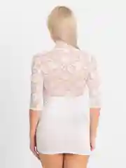 Белый эротический комплект, сорочка и трусики
