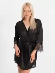 Черный халат женский, домашний