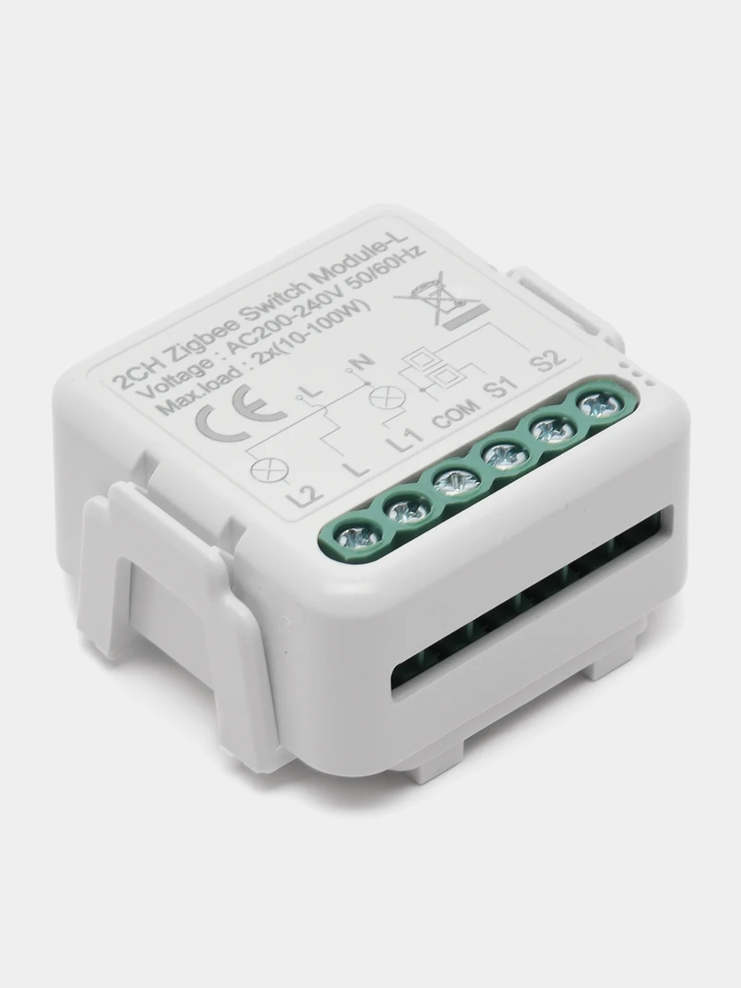 Белый умное реле Zigbee 2 линии ( 2 клавиши / без нуля)