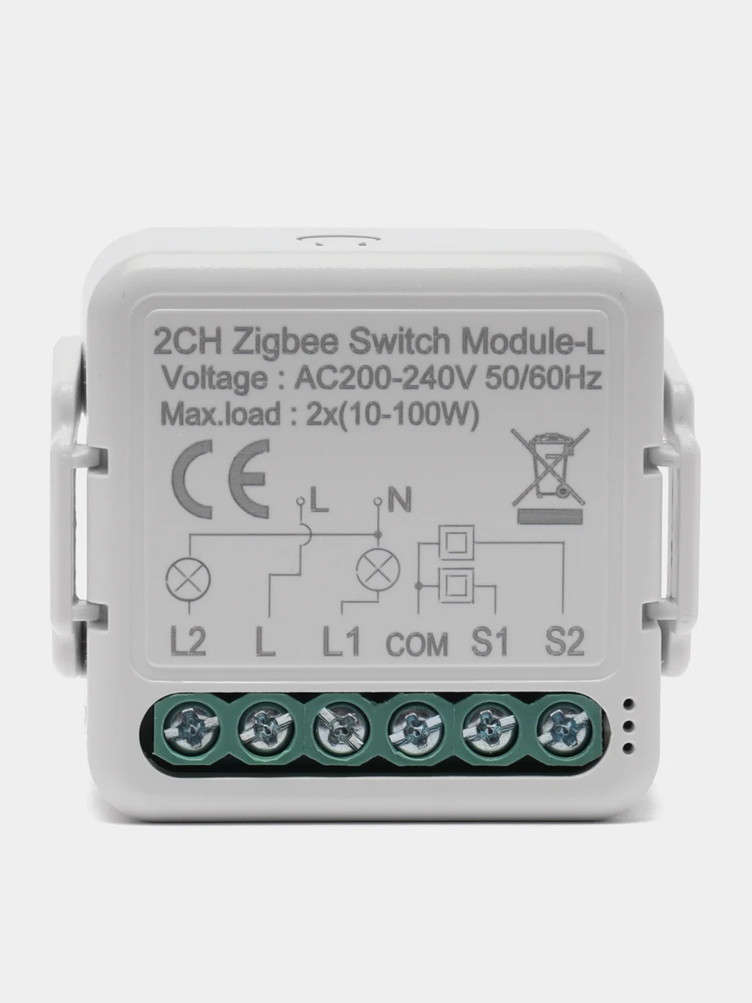 Белый умное реле Zigbee 2 линии ( 2 клавиши / без нуля)