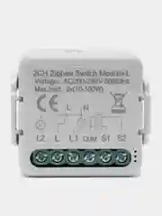 Белый умное реле Zigbee 2 линии ( 2 клавиши / без нуля)