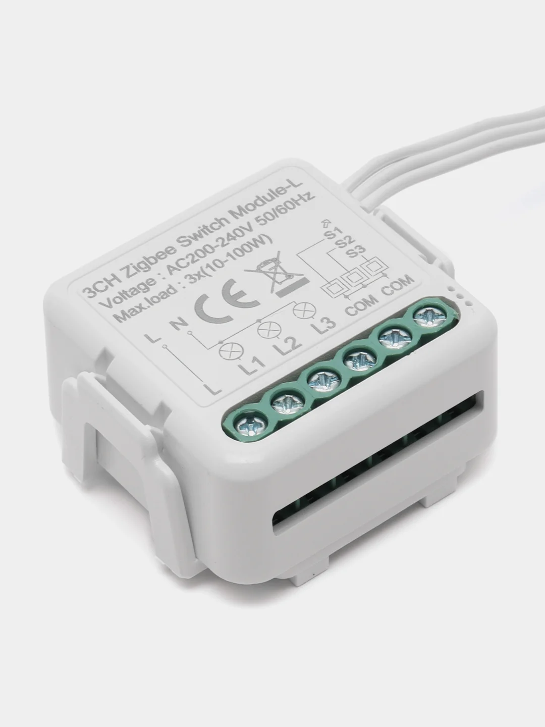 Белый умное реле Zigbee 3 линии ( 3 клавиши / без нуля)
