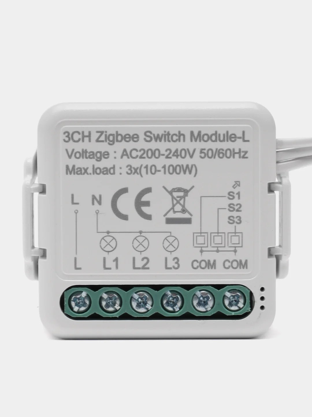 Белый умное реле Zigbee 3 линии ( 3 клавиши / без нуля)