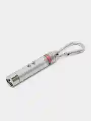 Серебряный лазерная указка 3 в 1 игрушка для кошек и собак, фонарик