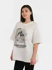 Белый футболка женская оверсайз