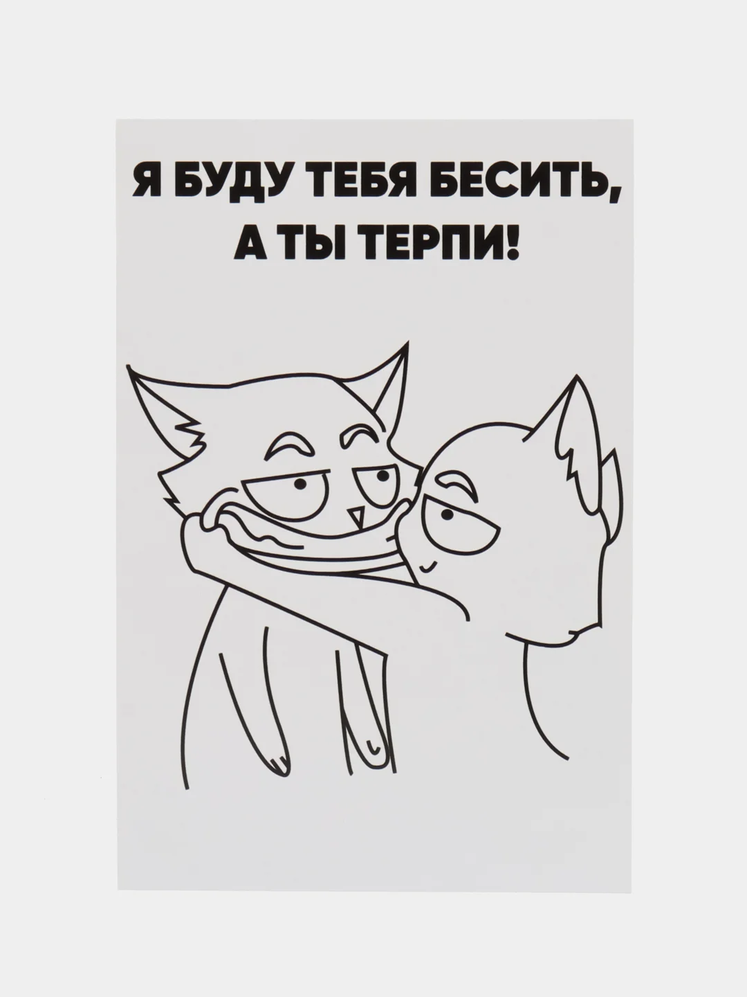 Белый открытка 10 на 15 см,Карточка-открытка, Прикольная открытка, Открытка с приколом