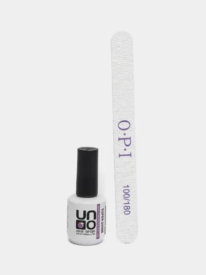 Алый набор: база для гель лака, топ, пилка OPI, 100/180 грит