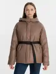 Бежевый меланж куртка женская, экокожа
