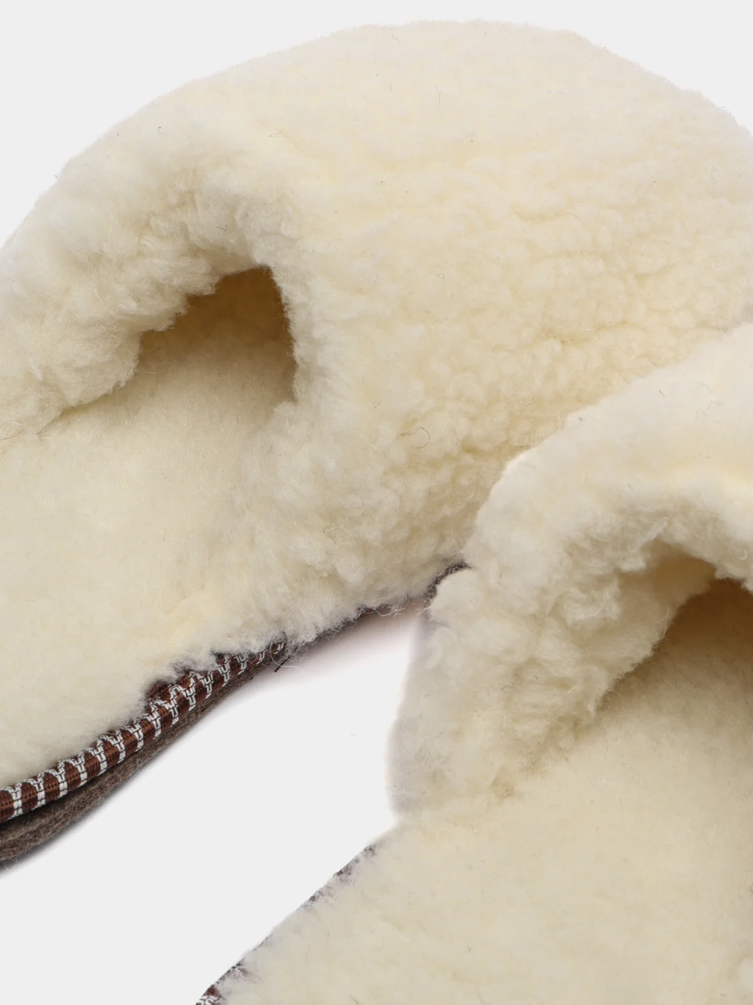 Бежевый тапочки домашние меховые женские и мужские из овчины Soft Slippers